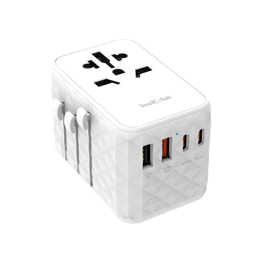 inno3C GaN 65W 4-Ports AC Socket Universal Travel Adaptor i-FT65