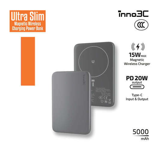 inno3C [ CCC 3C CE ]  Ultra Slim Magnetic Wireless Charging Power Bank 5000mAh WS-T192P