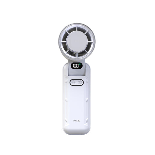 inno3C Ice Cooling Fan i-F5｜Handheld Portable Turbo Fan with Ice Cooler｜3600mAh USB Rechargeable Foldable Personal Fan