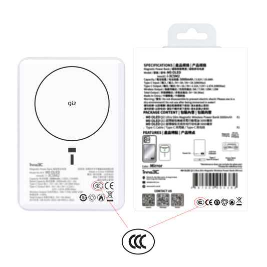 inno3C [ CCC 3C CE ] M0 OLED Qi2 Ultra Slim Magnetic Wireless Power Bank 5000mAh ( Mirror Surface Effect ) )