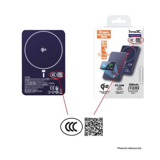 inno3C [ CCC Certified with Traceable QR Code Flight-Safe ] Qi2 Semi-Solid-State Magnetic Wireless Power Bank 5000mAh M16 | Qi2 Wireless 15W Fast Charging Portable Charger | TYPE-C PD3.0 20W Battery Pack | MagSafe Compatible TFT display External Battery